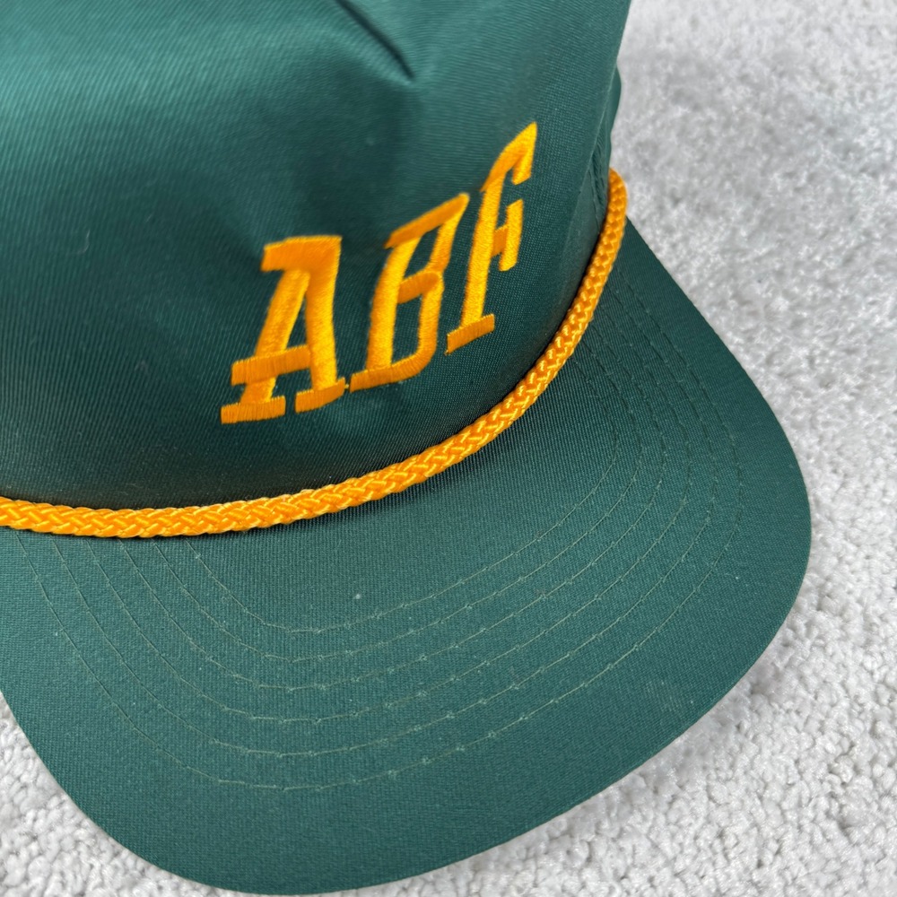ABF Transport Youngan Snapback Hat Adult Green Embroidered Rope Trucker Cap Vtg